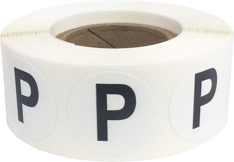 Letter P Inventory Labels .75 Inch Round Circle Dots 500 Adhesive Stickers